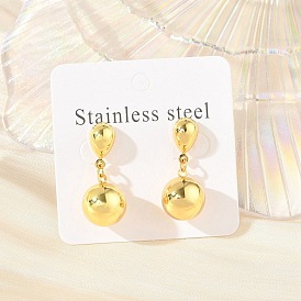 Круглые 304 серьги-гвоздики из нержавеющей стали