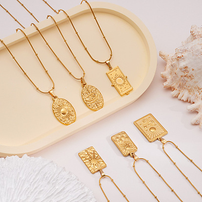 304 Подвески-солнце из нержавеющей стали для женщин, золотые