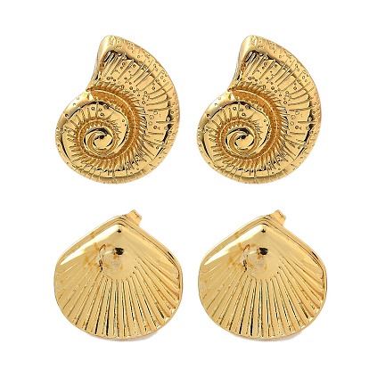 304 серьги-гвоздики из нержавеющей стали для женщин, формы раковины