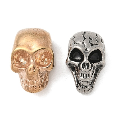 304 из нержавеющей стали бусы, череп, вакуумное покрытие pvd