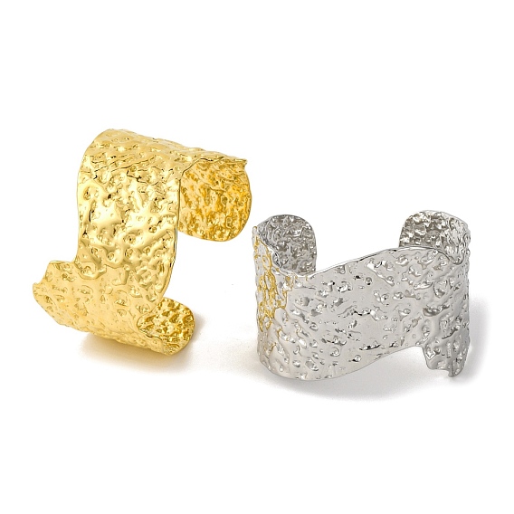 Широкие 304 браслеты-манжеты из нержавеющей стали для женщин, текстура