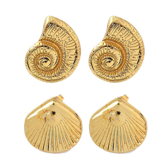 304 серьги-гвоздики из нержавеющей стали для женщин, формы раковины