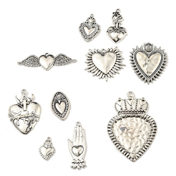 Сплавочные подвески тибетского стиля, подвески на тему сердца