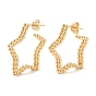 Brass Half Hoop Earrings, Stud Earrings, with Ear Nuts, Star