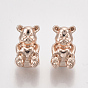 Alloy European Beads, Large Hole Beads, Bear