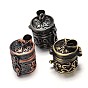 Rack Plating Brass Prayer Box Pendants, Wish Box, Carved Column, Nickel Free