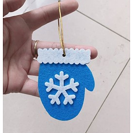 Felt Pendant Decorations, Christmas, Glove with Snowflake