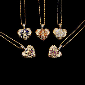 Gold Plated Heart Pendant Necklace for Women Fashion Sweater Chain Jewelry