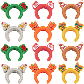 12 шт. 6 стили силиконовые фокусные бусины, рождественские прически