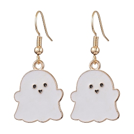 2 Pairs Ghost Alloy Enamel Dangle Earrings Set, with 304 Stainless Steel Earring Hooks