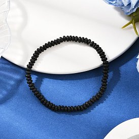 Браслеты-бусины-рондель из натуральной лавы