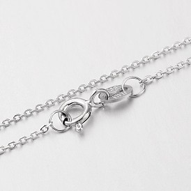 Colliers en chaîne torsadée en argent sterling plaqué rhodium, à ressort fermoirs à anneaux, fine chaîne