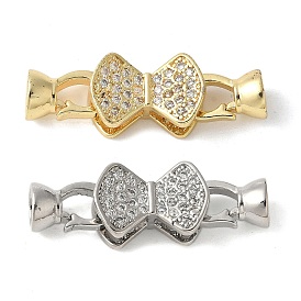 Латунный паве из прозрачного кубического циркония с застежками, без свинца и без кадмия, долговечный, стойки покрытие, бантом