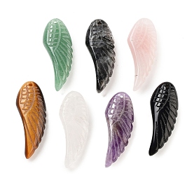 Gemstone Pendants, Carved Wing Charms