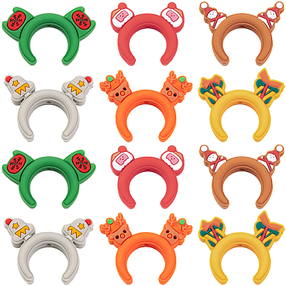 12 шт. 6 стили силиконовые фокусные бусины, рождественские прически