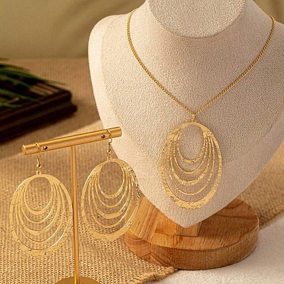 Овальные ожерелья с подвесками из сплава и комплекты серег-подвесок