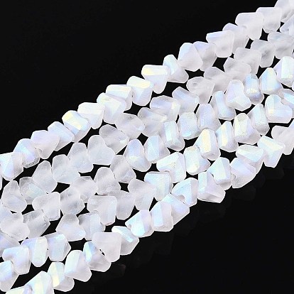 Матовые прозрачные стеклянные бусины, треугольные, с половиным покрытием, с покрытием AB цвета