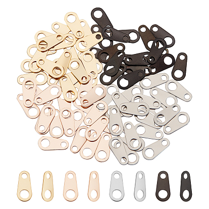 80Pcs 4 Colors 304 Stainless Steel Chain Tabs, Teardrop