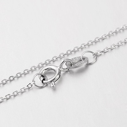 Colliers en chaîne torsadée en argent sterling plaqué rhodium, à ressort fermoirs à anneaux, fine chaîne
