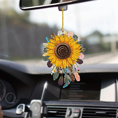 Woven Net/Web with Feather Acrylic Pendant Decorations,  Garden & Home Decoration