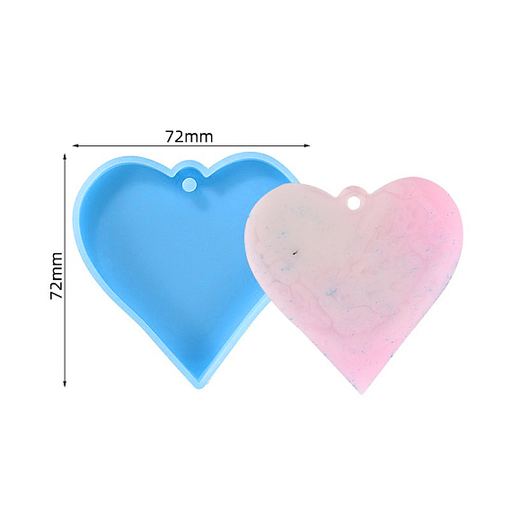 Heart DIY Pendant Silicone Molds, for Keychain Making, Resin Casting Molds, For UV Resin, Epoxy Resin Jewelry Making