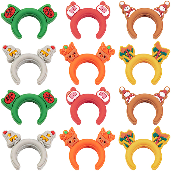 12 шт. 6 стили силиконовые фокусные бусины, рождественские прически