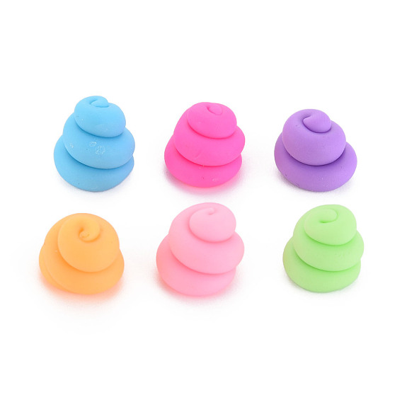 Handmade Polymer Clay Beads, Half Drilled, Vortex Shaped