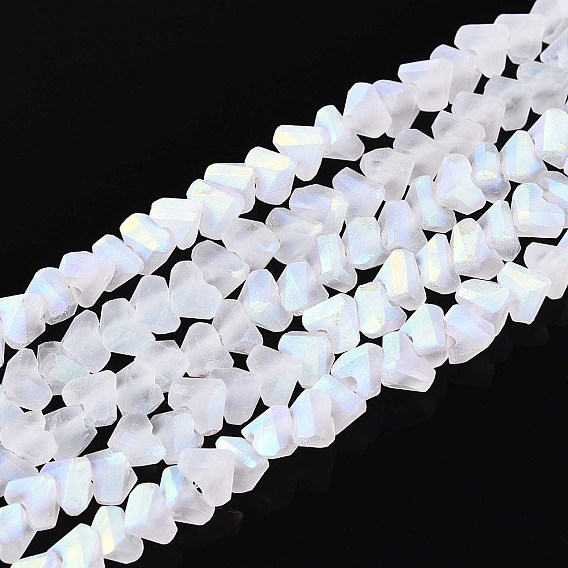 Матовые прозрачные стеклянные бусины, треугольные, с половиным покрытием, с покрытием AB цвета