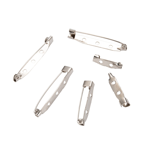 Iron Brooch Pin Back Safety Catch Bar Pins with Holes