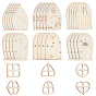 30Pcs Natural Wood Cabochons, for DIY Jewelry Making, Mixed Shapes