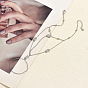 Elegant Brass Pave Clear Cubic Zirconia Multi-Layer Chain Rectangle Link Ring Bracelets for Women