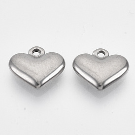304 Stainless Steel Stamping Blank Tag Pendants, Heart
