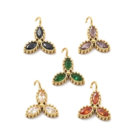 304 из нержавеющей стали горный хрусталь подвески, сердце прелести, ионное покрытие (ip), реальный 14 k позолоченный