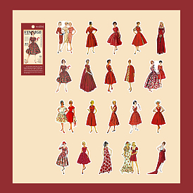 40pcs 20 Stile Vintage Papieraufkleber, Scrapbook-Aufkleber im Retro-Stil für Damen, Scrapbooking-Zubehör-Kit, für DIY Handwerk Verschönerung