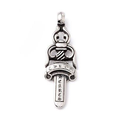 Tibetan Style 304 Stainless Steel Pendants, Dagger