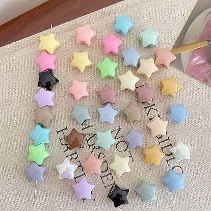 Непрозрачный акрил европейского бисера, бусины с большим отверстием, звезда