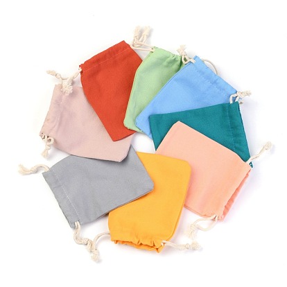 Polycotton Canvas Packing Pouches, Reusable Muslin Bag Natural Cotton Bags with Drawstring Produce Bags Bulk Gift Bag Jewelry Pouch for Party Wedding Home Storage
