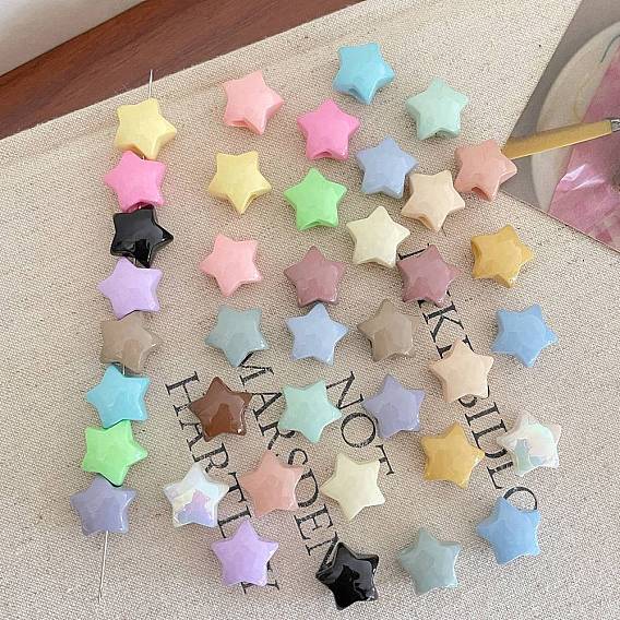 Непрозрачный акрил европейского бисера, бусины с большим отверстием, звезда