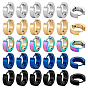 30Pcs 5 Colors 304 Stainless Steel Hoop Earrings