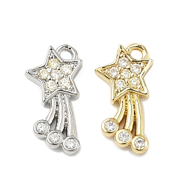 Латунные микро проложить кубического циркония прелести, звезда, стойки покрытие, долговечный, без кадмия и без свинца