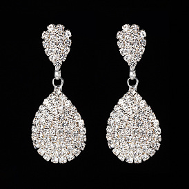 Fashion Bridal Accessories - Water Diamond Claw Chain Water Drop Earrings and Ear Cuffs E603.