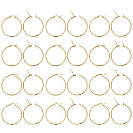 12 пары 201 серьги-кольца из нержавеющей стали, с 304 штифтов из нержавеющей стали, кольцо