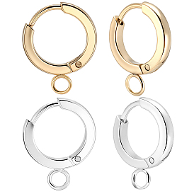 16 шт. 2 цвета 201 фурнитура для сережек-колец из нержавеющей стали, с вертикальной петлей, с 316 хирургическими серьгами из нержавеющей стали, кольцо