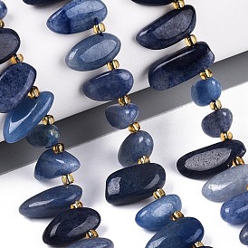 Природные голубые авантюрин бисером пряди, окрашенная и подогревом, самородки, Топ пробуренной, упавший камень, с бисером