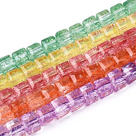 Хрустящие прозрачные стеклянные бусины нити, кубические, граненые