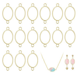 32 piezas de dijes conectores de bisel ovalados abiertos de aleación, para diy resina uv, resina epoxica, Joyas de flores prensadas