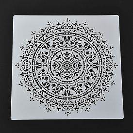 PET Drawing Stencil, Reusable Stencils for Paper Wall Fabric Floor Furniture Canvas Wood, Mandala Flower Pattern