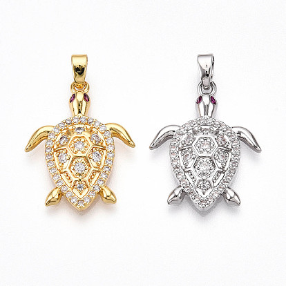 Латунные микро проложить кубического циркония подвески, без кадмия и без свинца, прелести черепахи