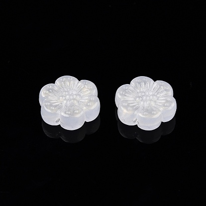 Acrylique opaque avec perles de poudre scintillantes, fleur