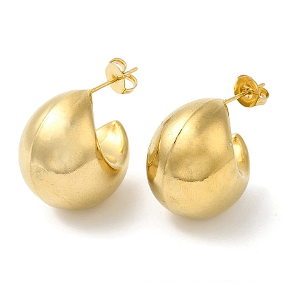 Вакуумное покрытие pvd 201 круглые серьги-гвоздики из нержавеющей стали с 304 штифтами из нержавеющей стали, полукруглые серьги для женщин